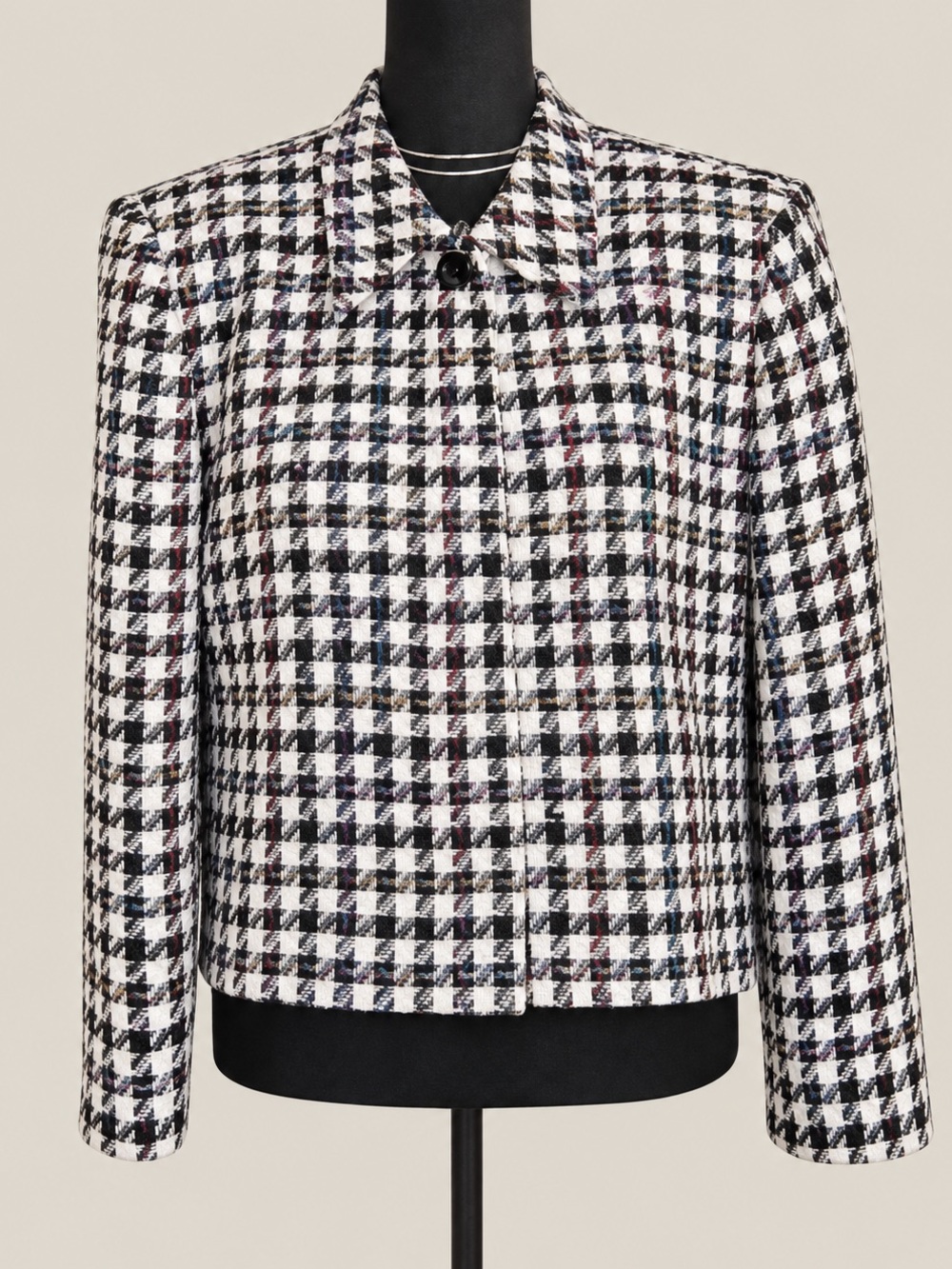 Vintage Doncaster Tweed Jacket Houndstooth Blazer Size 14